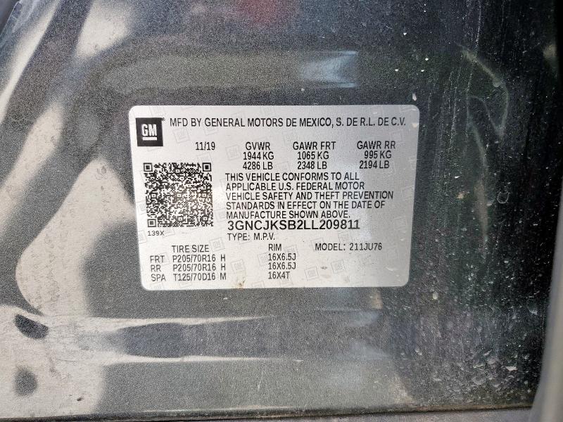 2020 CHEVROLET TRAX LS 3GNCJKSB2LL209811