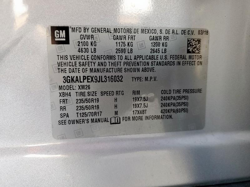 2018 GMC TERRAIN SL 3GKALPEX9JL316032