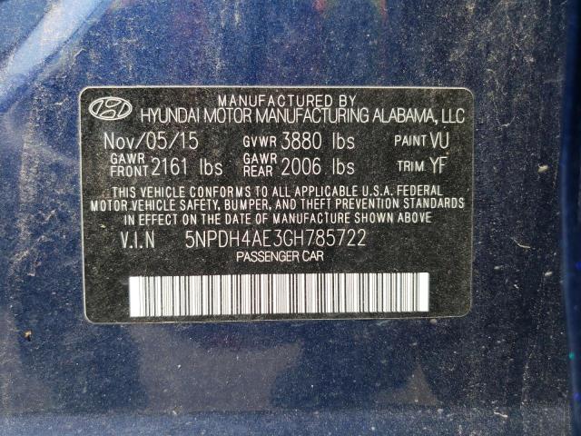 2016 HYUNDAI ELANTRA SE 5NPDH4AE3GH785722