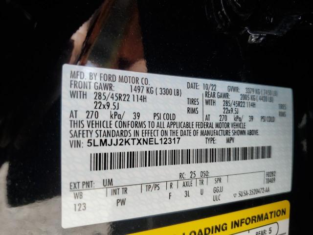 2022 LINCOLN NAVIGATOR 5LMJJ2KTXNEL12317