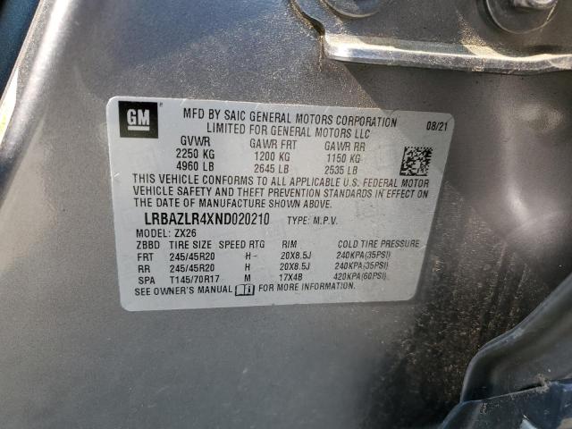 2022 BUICK ENVISION P LRBAZLR4XND020210