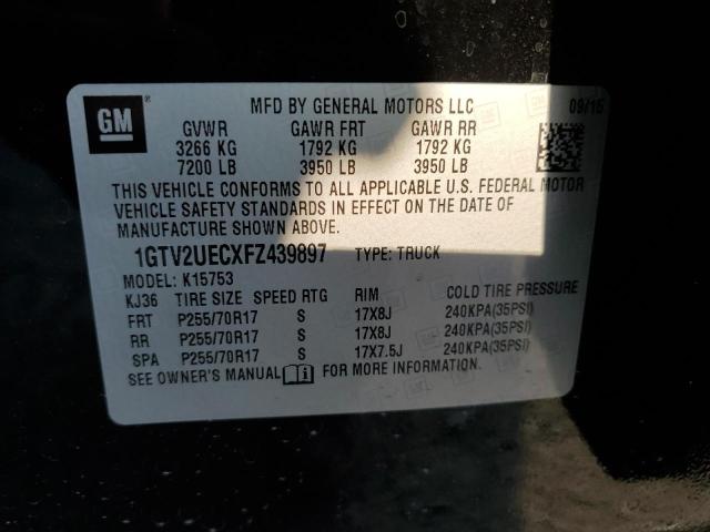 2015 GMC SIERRA K1500 SLE 1GTV2UECXFZ439897