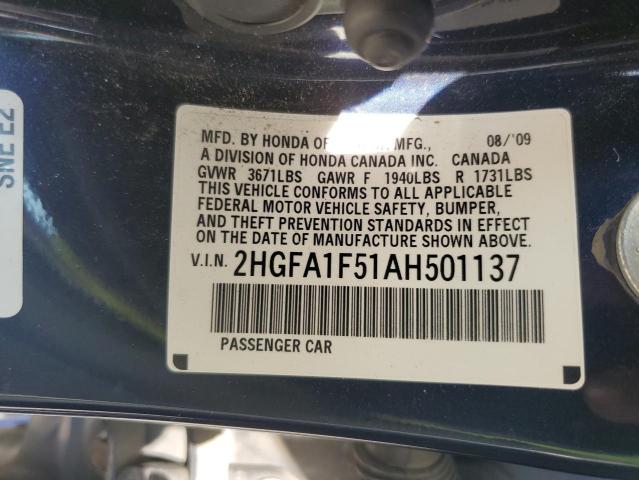 2010 HONDA CIVIC LX - 2HGFA1F51AH501137