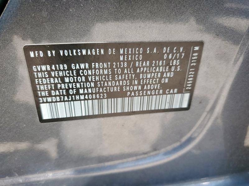 2017 VOLKSWAGEN JETTA SE - 3VWDB7AJ1HM408623