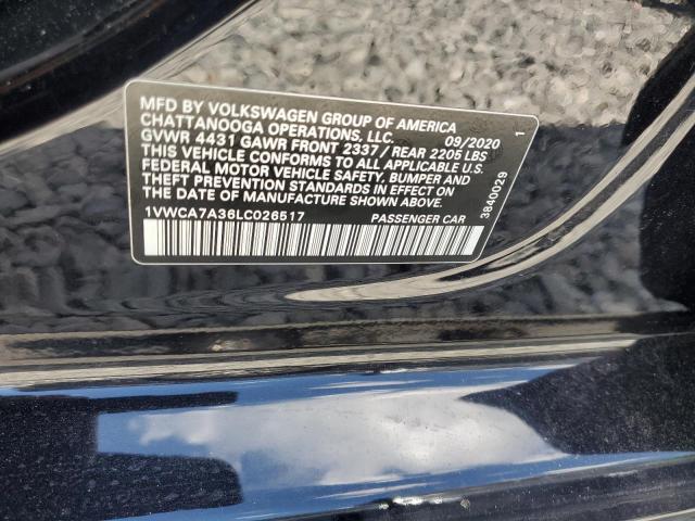 2020 VOLKSWAGEN PASSAT SEL 1VWCA7A36LC026517