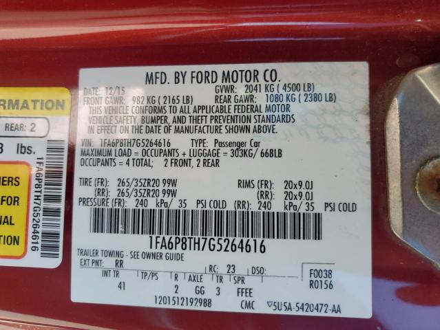 2016 FORD MUSTANG - 1FA6P8TH7G5264616