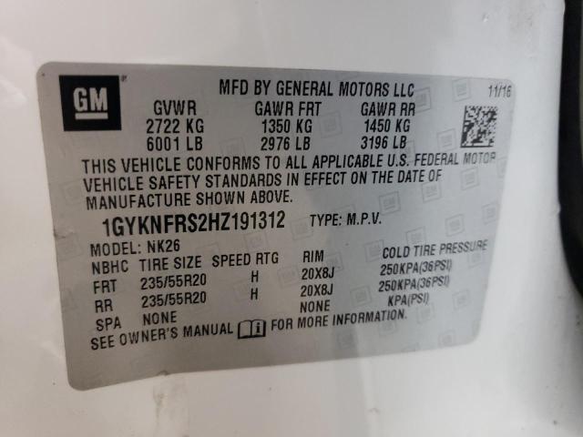 2017 CADILLAC XT5 PLATIN 1GYKNFRS2HZ191312