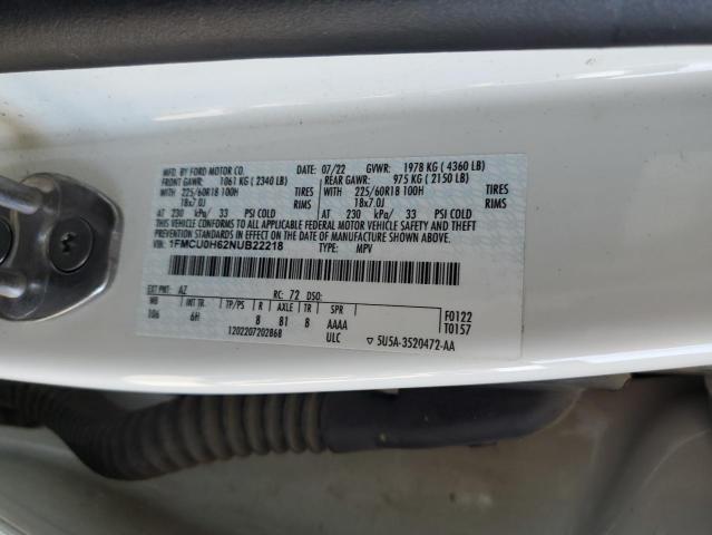 2022 FORD ESCAPE SEL - 1FMCU0H62NUB22218