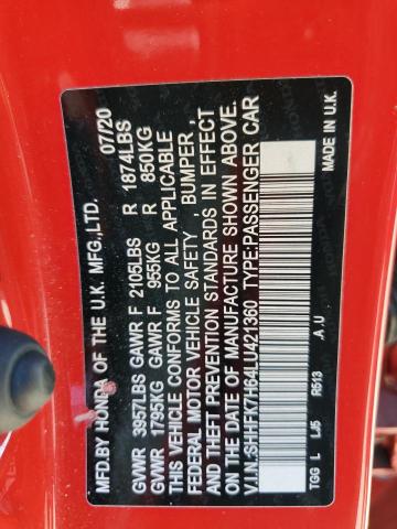 2020 HONDA CIVIC EX SHHFK7H64LU421360