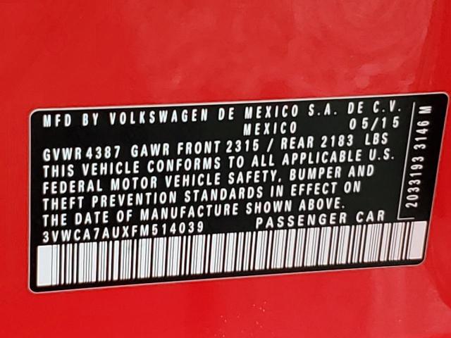 2015 VOLKSWAGEN GOLF SPORT 3VWCA7AUXFM514039