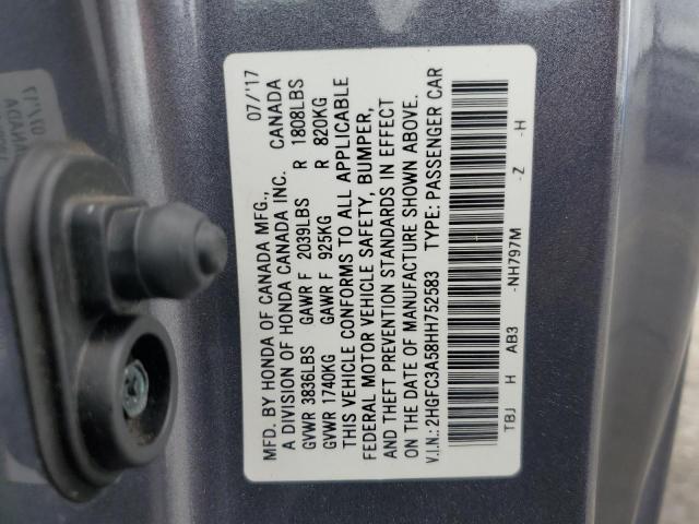 2017 HONDA CIVIC SI 2HGFC3A58HH752583