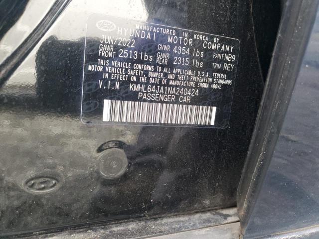 2022 HYUNDAI SONATA SEL KMHL64JA1NA240424