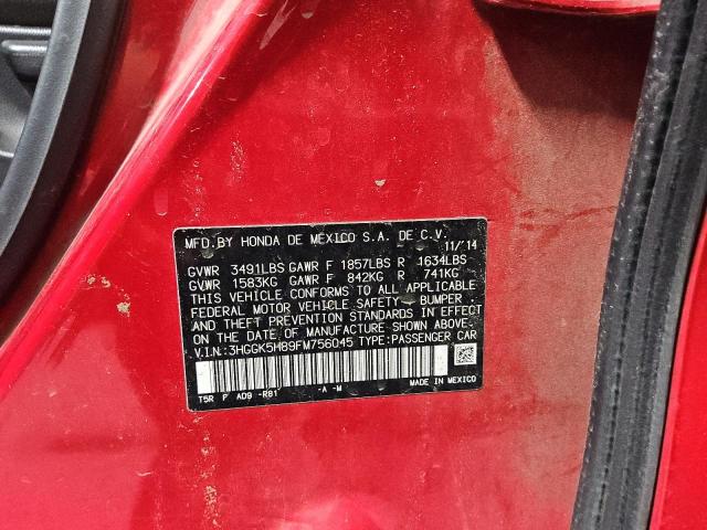 2015 HONDA FIT EX 3HGGK5H89FM756045