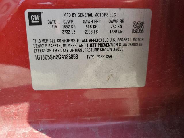 2016 CHEVROLET SONIC LT - 1G1JC5SH3G4133858