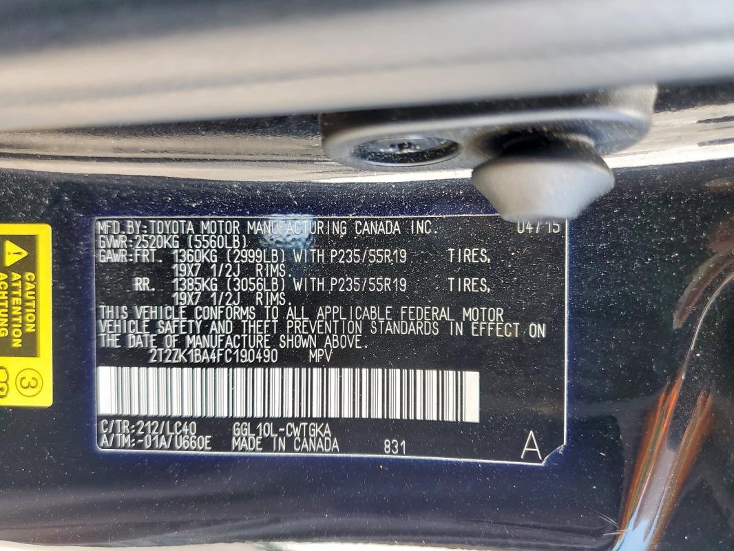 2015 LEXUS RX 350 - 2T2ZK1BA4FC190490