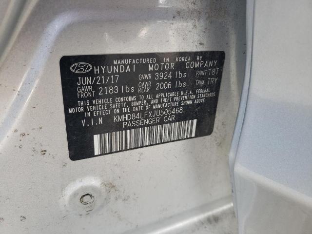 2018 HYUNDAI ELANTRA SE KMHD84LFXJU505468