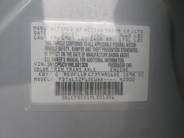 2021 NISSAN KICKS SV 3N1CP5CV1ML501326