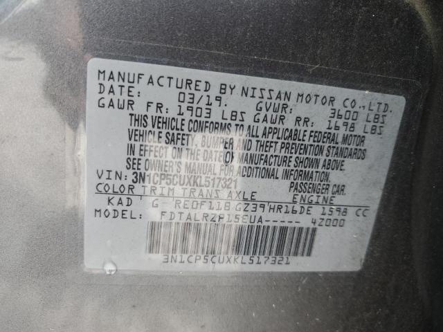 2019 NISSAN KICKS S 3N1CP5CUXKL517321