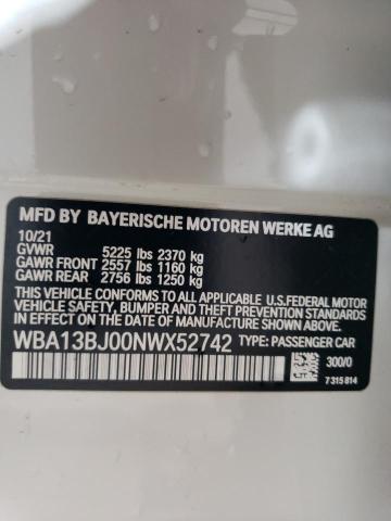 2022 BMW 530 XI WBA13BJ00NWX52742