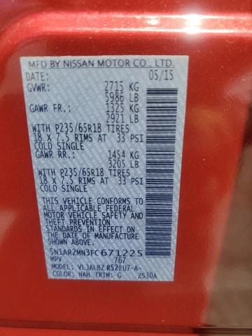 2015 NISSAN PATHFINDER - 5N1AR2MN3FC671225