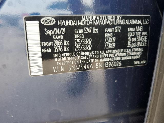 2022 HYUNDAI SANTA FE L 5NMS44AL5NH396026