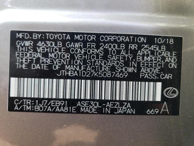 2019 LEXUS IS 300 - JTHBA1D27K5087469
