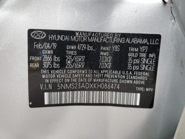 2019 HYUNDAI SANTA FE S - 5NMS23ADXKH086474