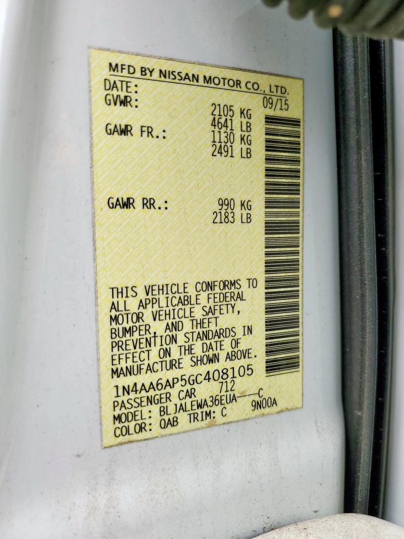 2016 NISSAN MAXIMA 3.5 - 1N4AA6AP5GC408105