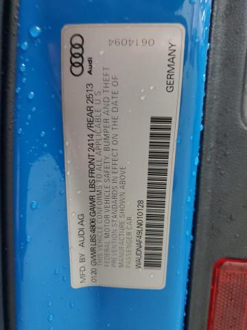 2020 AUDI A4 PREMIUM WAUDNAF49LN010128