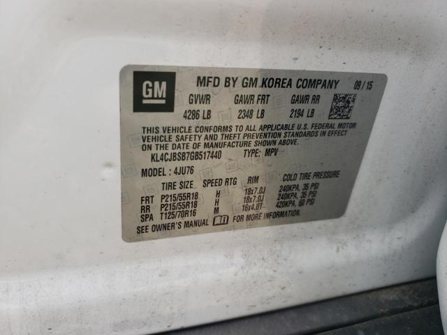 2016 BUICK ENCORE CON KL4CJBSB7GB517440