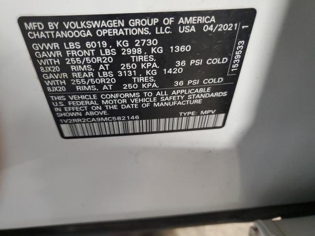 2021 VOLKSWAGEN ATLAS SE 1V2RR2CA9MC582146