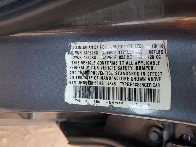 2017 HONDA FIT LX JHMGK5H50HS004845
