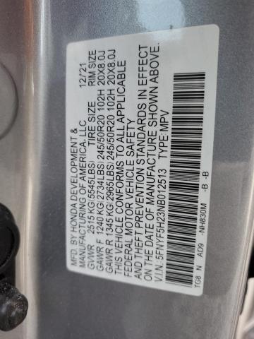 2022 HONDA PILOT SE 5FNYF5H23NB012513