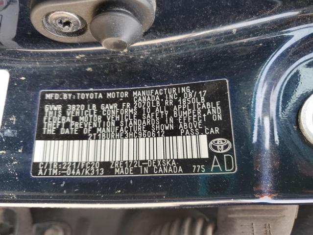 2017 TOYOTA COROLLA L 2T1BURHE3HC960612