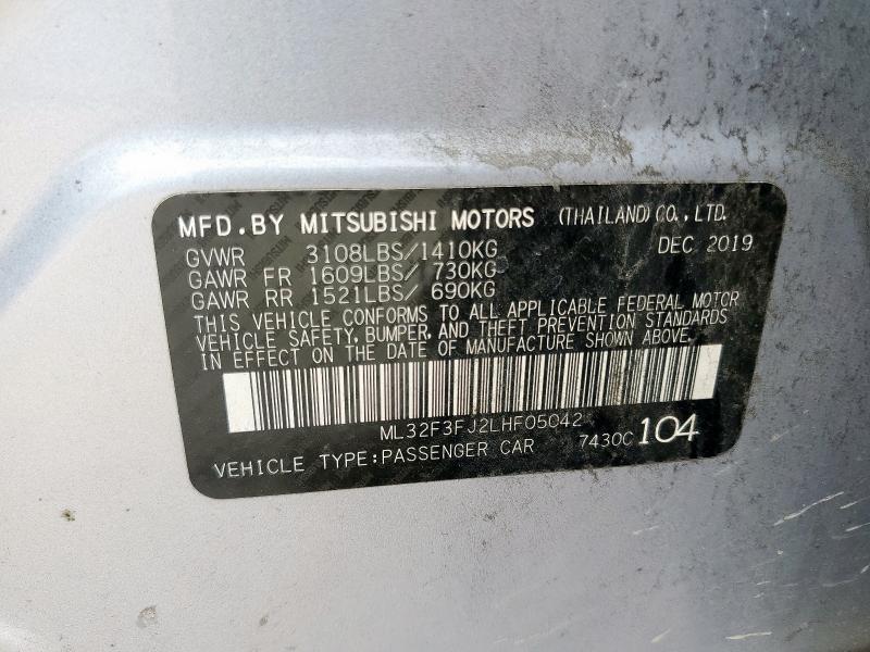 2020 MITSUBISHI MIRAGE G4 ML32F3FJ2LHF05042
