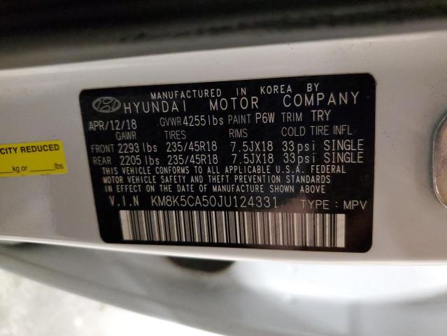 2018 HYUNDAI KONA ULTIM KM8K5CA50JU124331