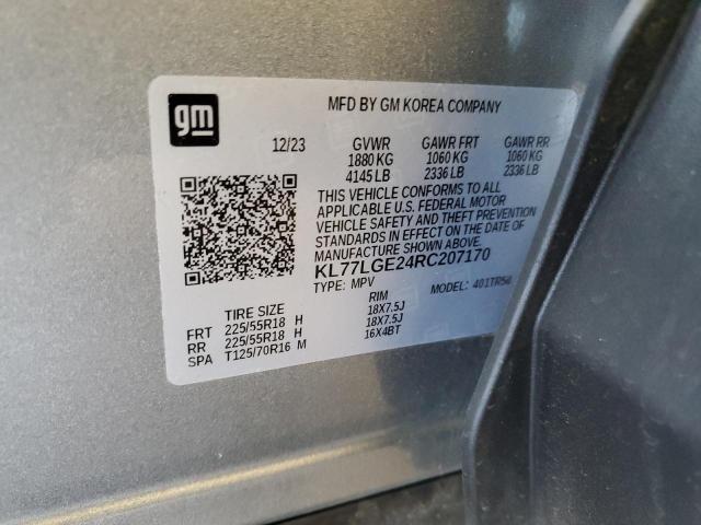 2024 CHEVROLET TRAX 1RS KL77LGE24RC207170