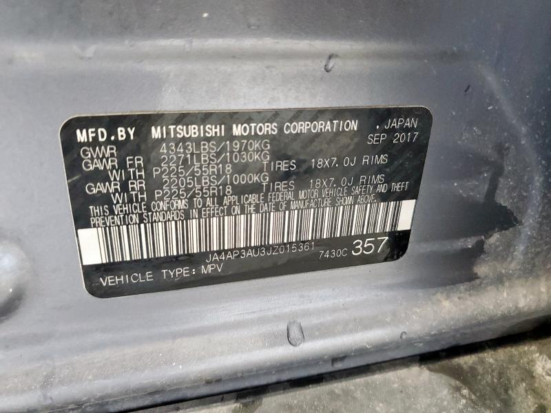 2018 MITSUBISHI OUTLANDER JA4AP3AU3JZ015361
