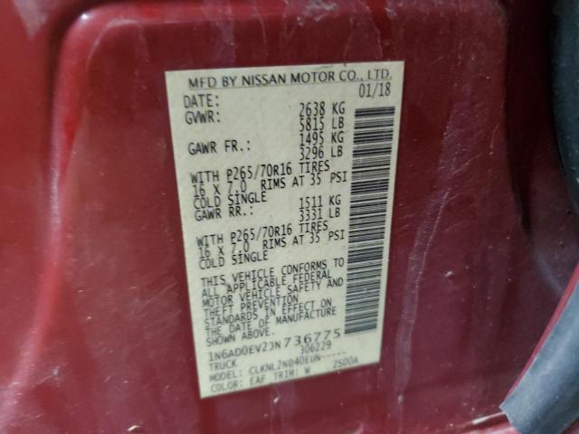 2018 NISSAN FRONTIER S 1N6AD0EV2JN736775