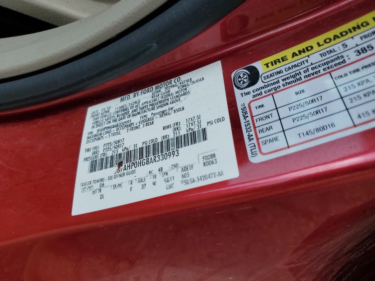 Ford Fusion se 2010