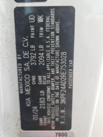 2024 KIA FORTE 3KPF24AD2RE753028