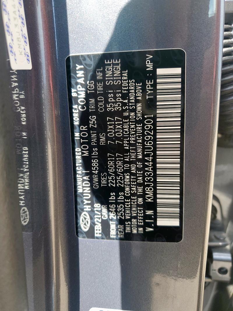 2018 HYUNDAI TUCSON SEL - KM8J33A44JU692901