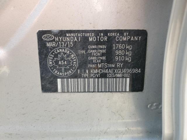 2016 HYUNDAI ELANTRA SE - KMHDH4AEXGU496984