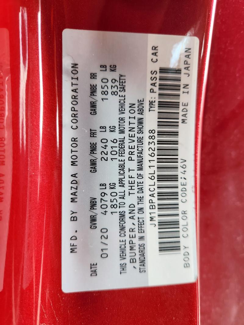 2020 MAZDA 3 JM1BPACL6L1162388