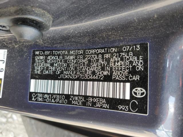jtdkn3dp7d3044472 - 2013 Toyota prius - #59261705