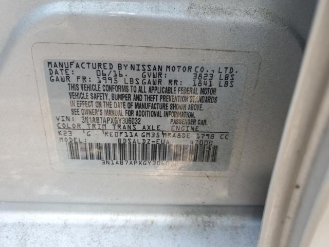 2016 NISSAN SENTRA S - 3N1AB7APXGY306032