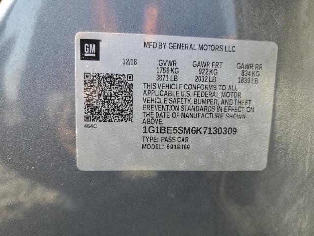 2019 CHEVROLET CRUZE LT - 1G1BE5SM6K7130309