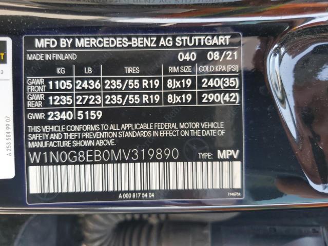 2021 MERCEDES-BENZ GLC 300 4M W1N0G8EB0MV319890