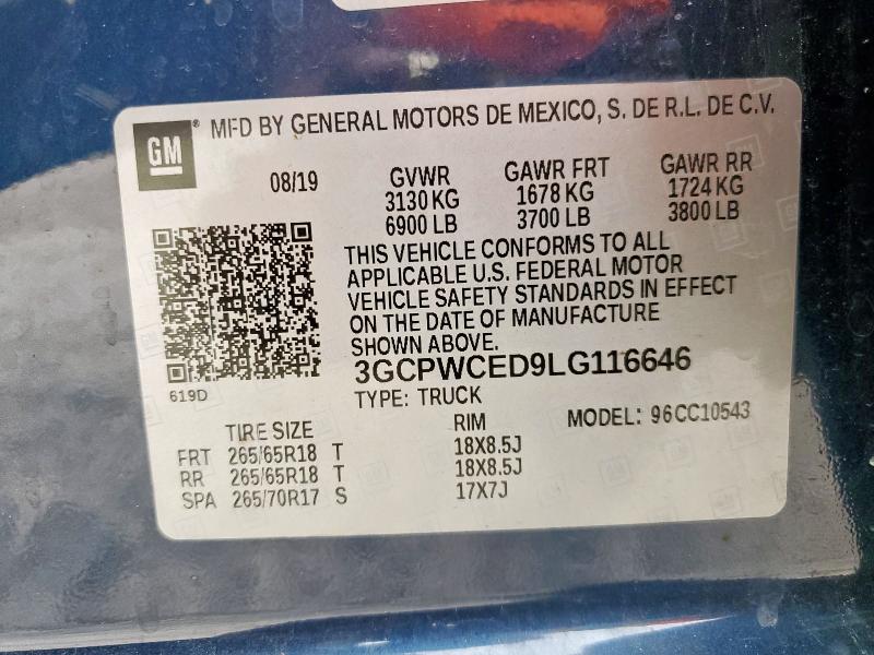 2020 CHEVROLET SILVERADO - 3GCPWCED9LG116646