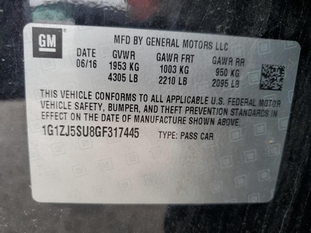 2016 CHEVROLET MALIBU HYB 1G1ZJ5SU8GF317445